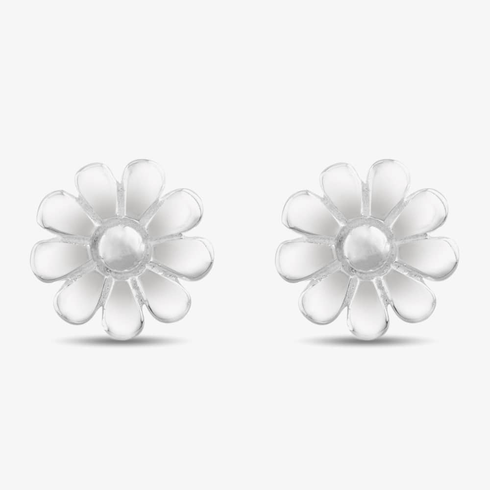 Sterling Silver Bee and Flower Stud Earrings 8.55.8649