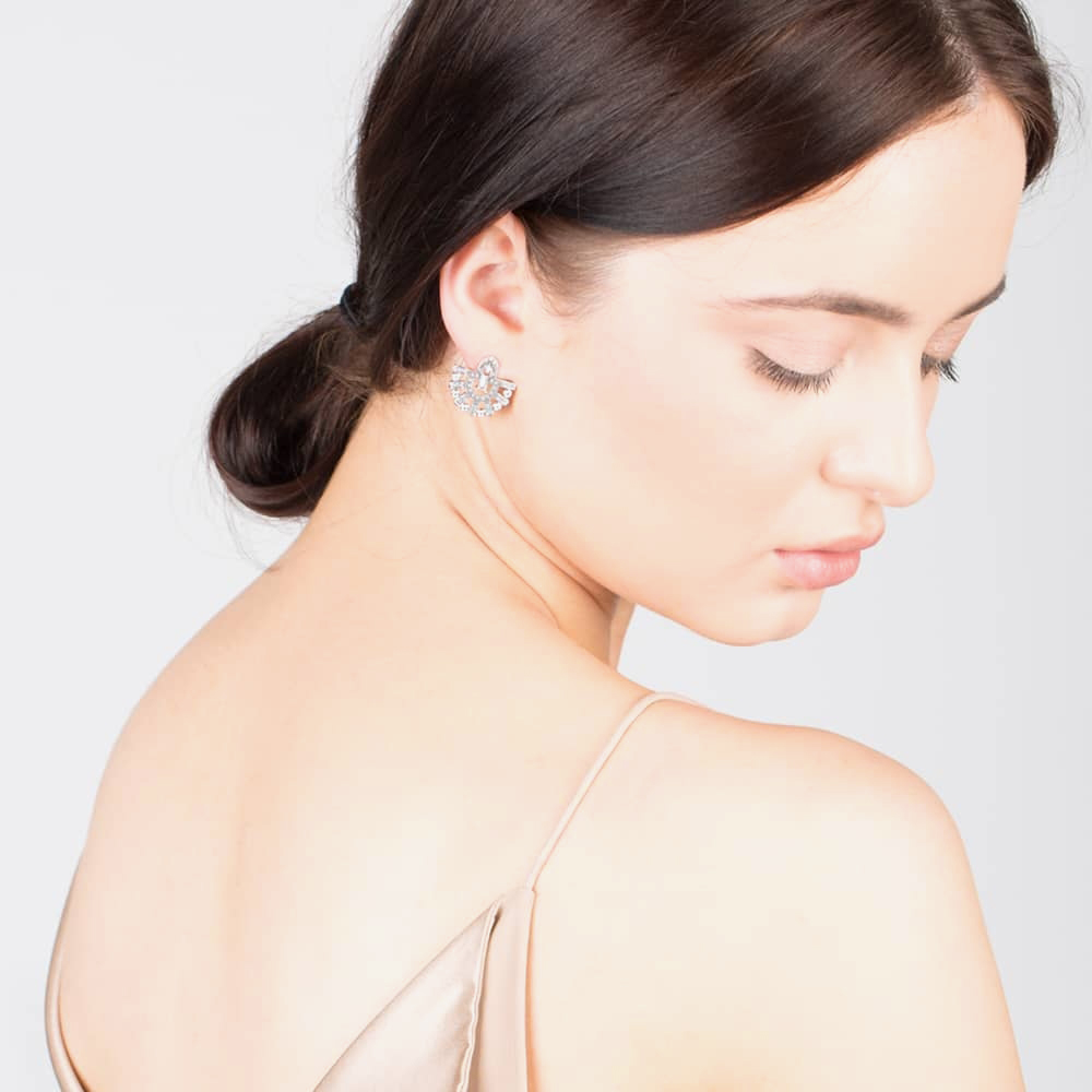 V Jewellery Runa Fan Stud Earrings 3225