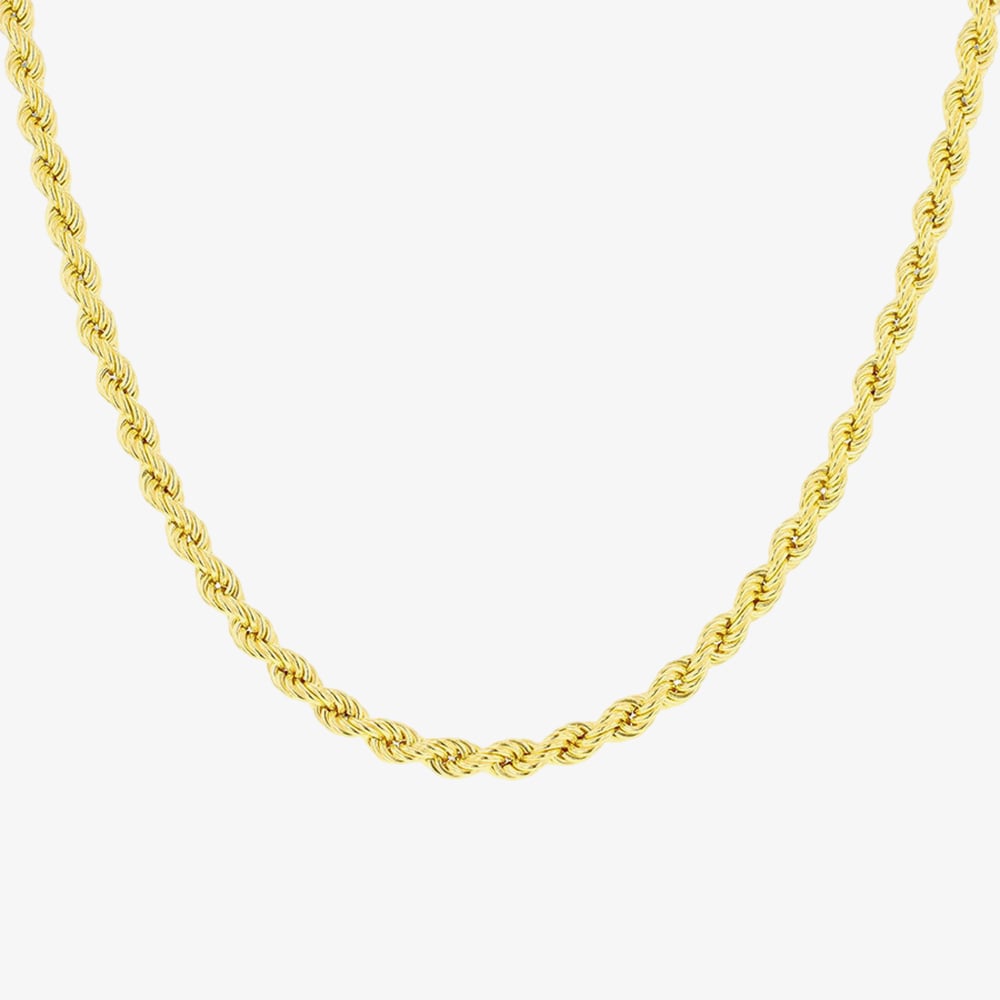 LUXE Silver Gold Plated 18 Inch 5mm Rope Chain 8.12.0134