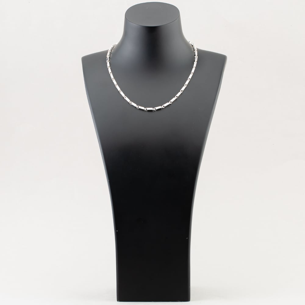Argentium Silver 17.9 Inch Rectangle Bar Chain ARG-943041-17.9