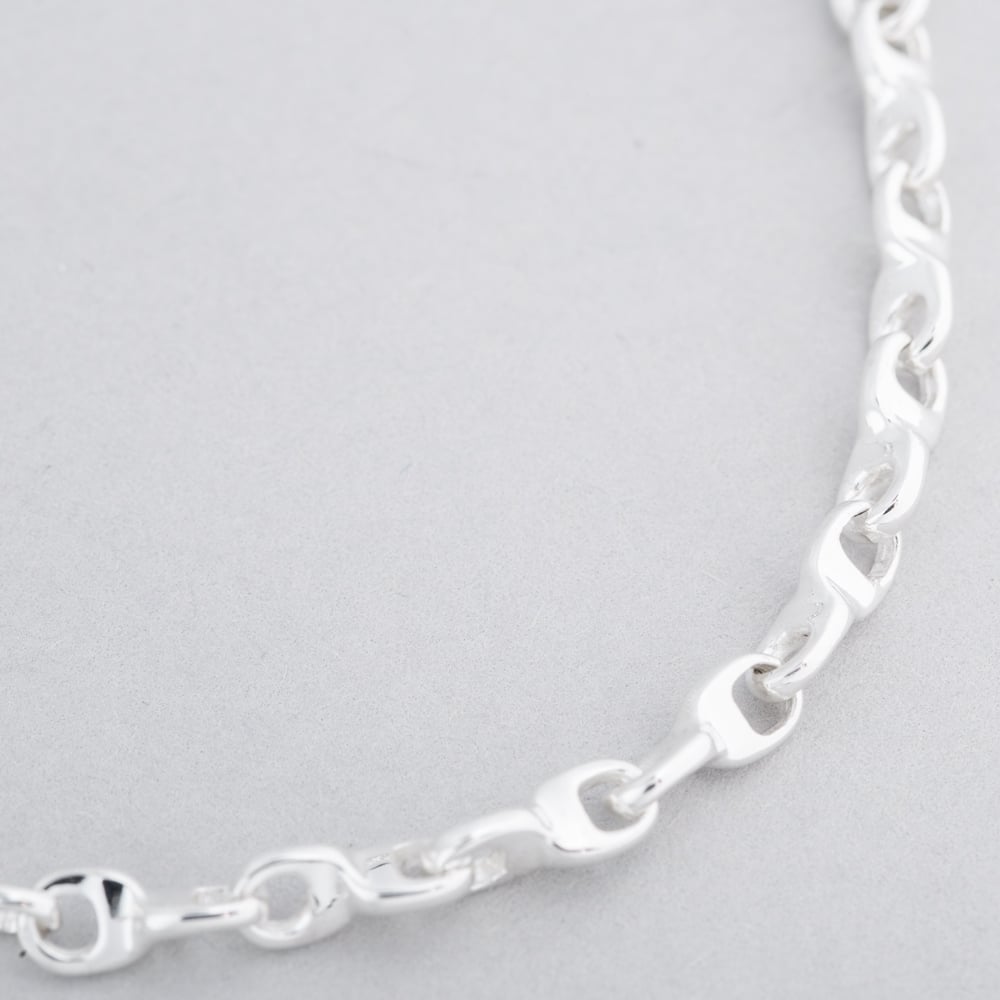 Argentium Silver 7.6 Inch Anchor Chain Bracelet ARG-943030-7.6