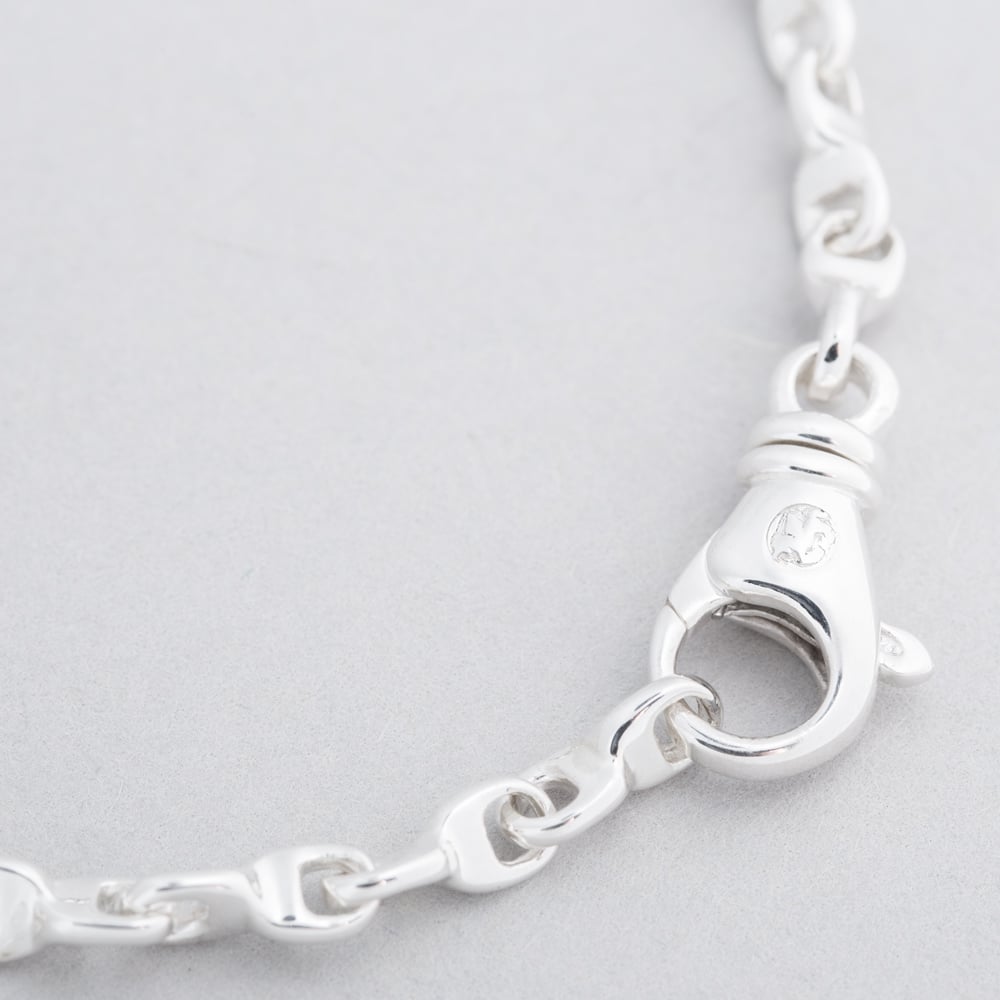 Argentium Silver 7.6 Inch Anchor Chain Bracelet ARG-943030-7.6