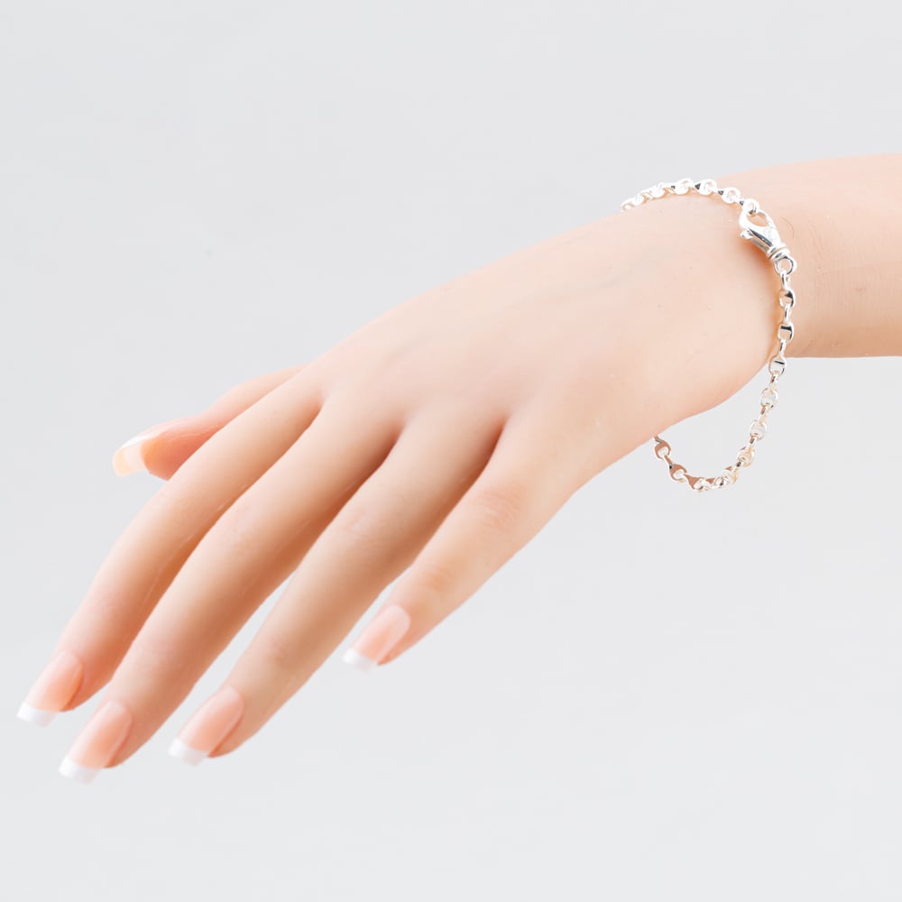 Argentium Silver 7.6 Inch Anchor Chain Bracelet ARG-943030-7.6