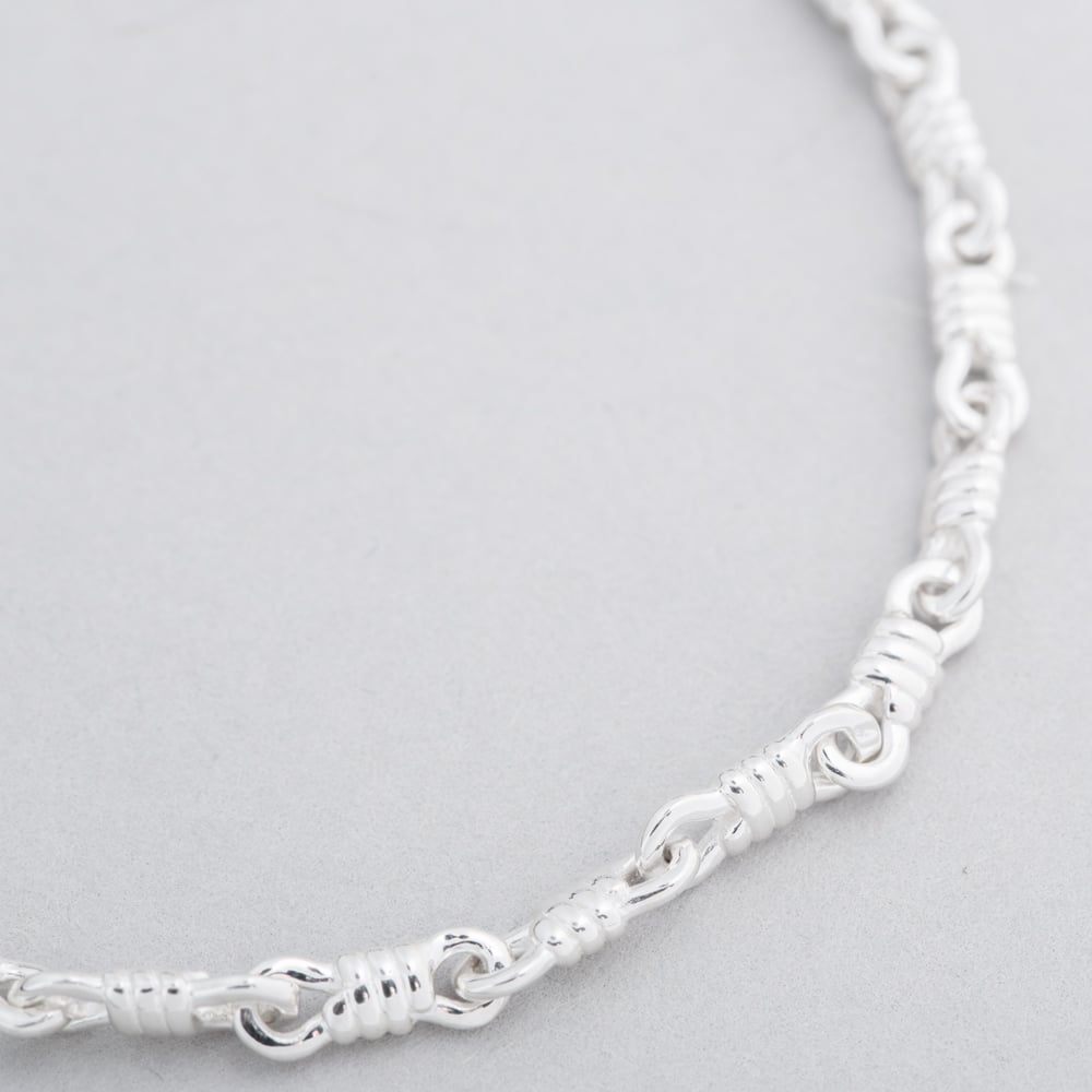 Argentium Silver 7.7 Inch Fancy Chain Bracelet ARG-943025-7.7