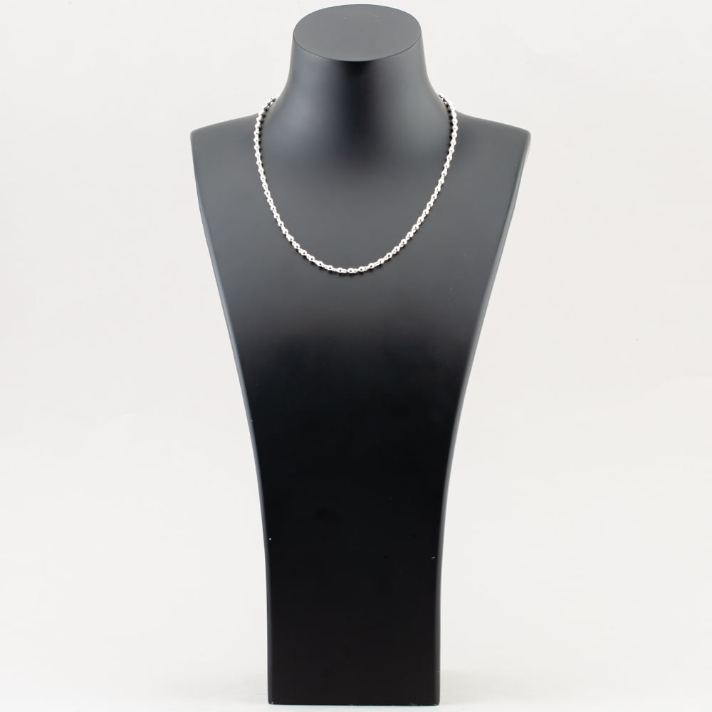Argentium Silver 17.7 Inch Fancy Ball Chain Necklace ARG-943024-17.7