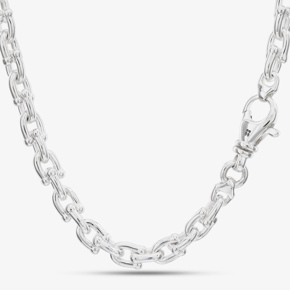 Argentium Silver 18 Inch Horseshoe Link Chain ARG-943034-18