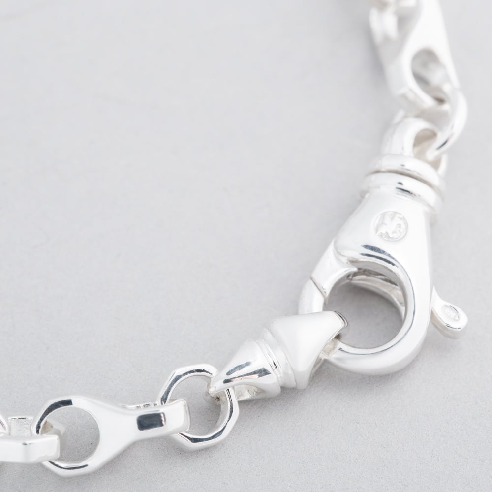 Argentium Silver 7.5 Inch Bolt Style Chain Bracelet ARG-943023-7.5