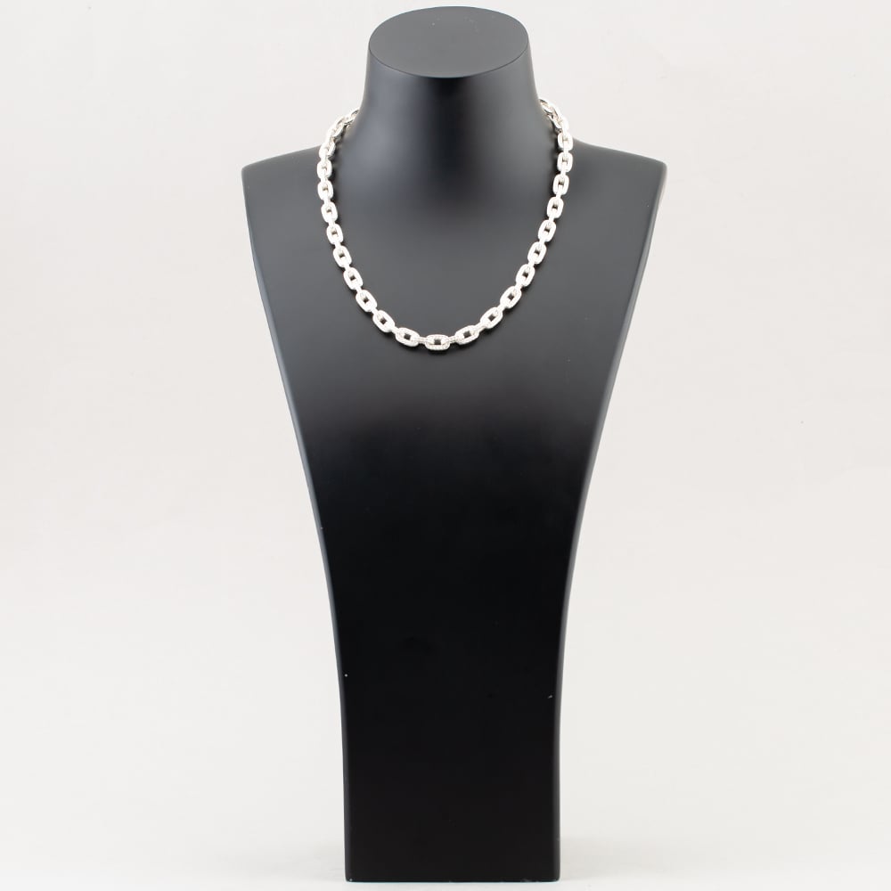 Argentium Silver 18 Inch Textured Link Chain ARG-94302-18