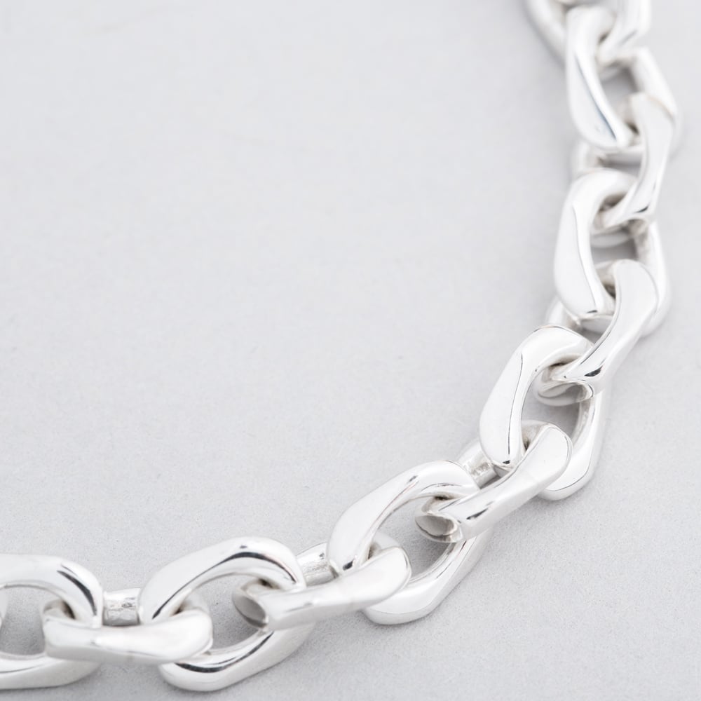 Argentium Silver Flat Curb Chain Bracelet ARG-94301-7.5