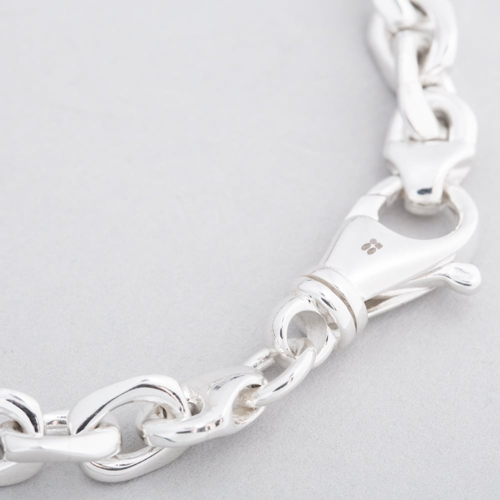 Argentium Silver Flat Curb Chain Bracelet ARG-94301-7.5