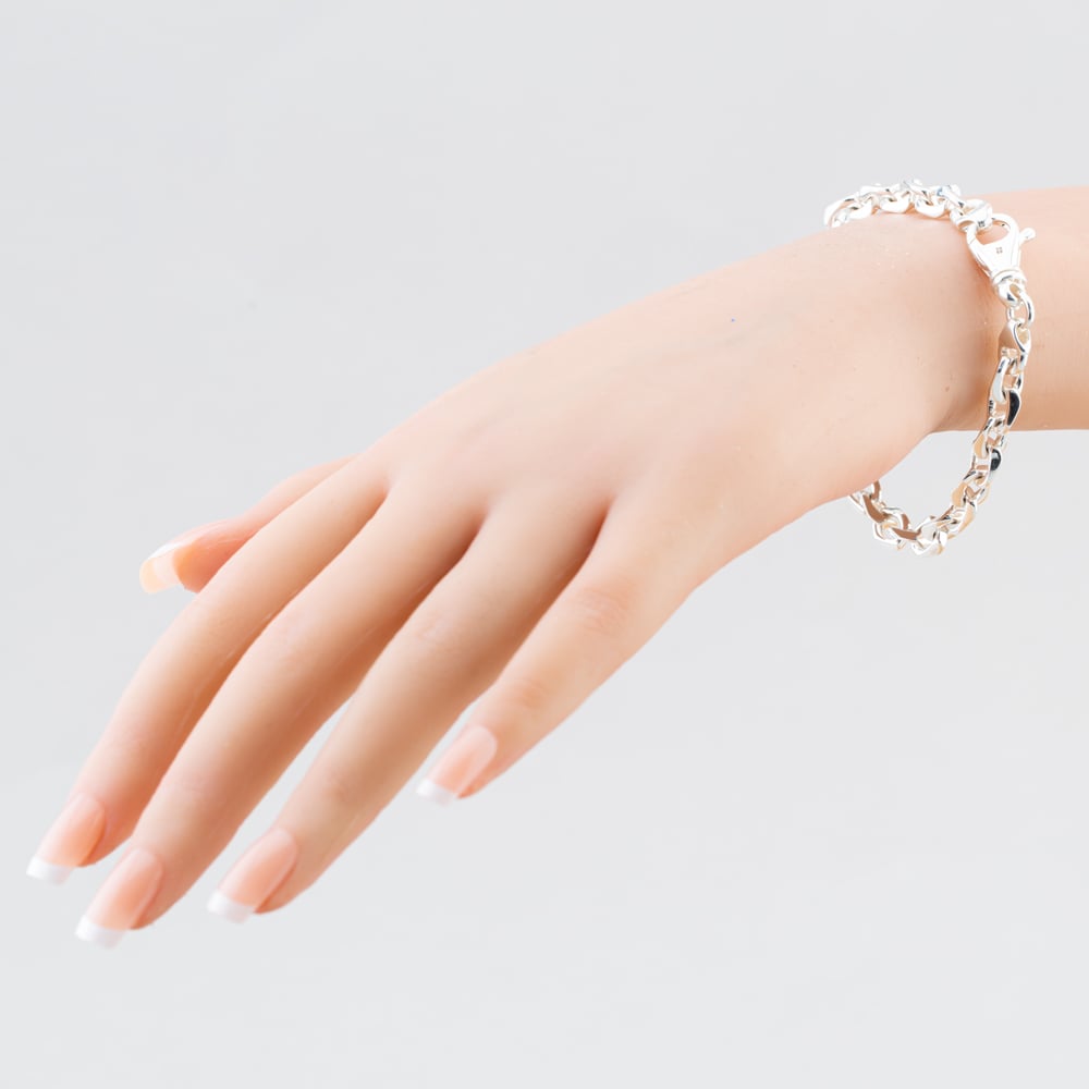 Argentium Silver Flat Curb Chain Bracelet ARG-94301-7.5