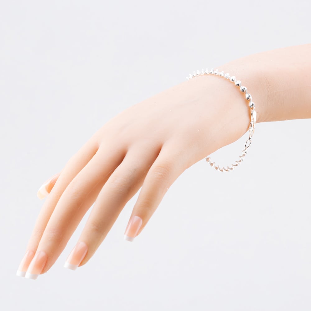 Sterling Silver 3.6mm Twisted Chain Bracelet B3022