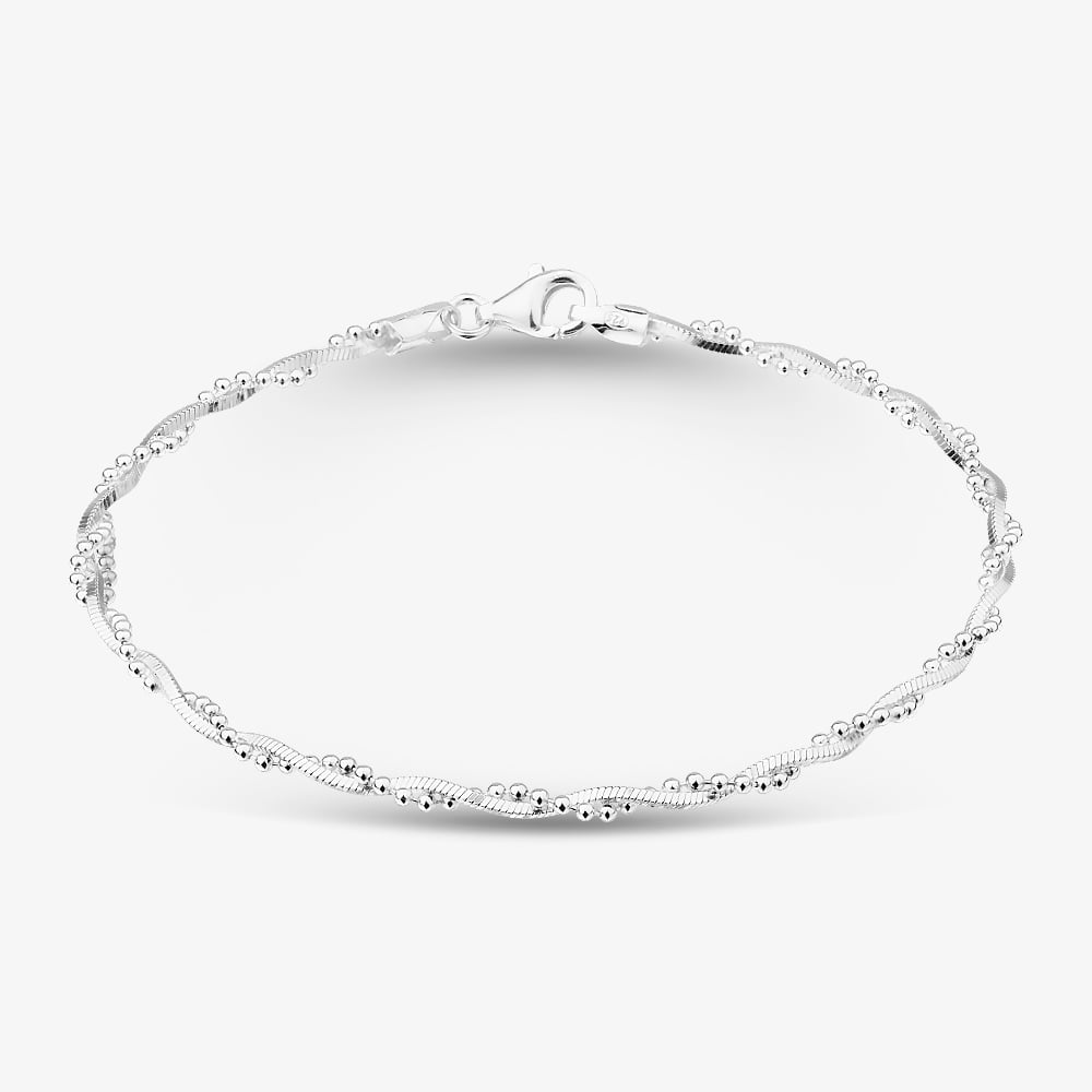 Sterling Silver 2.2mm Twisted Chain Bracelet B4327