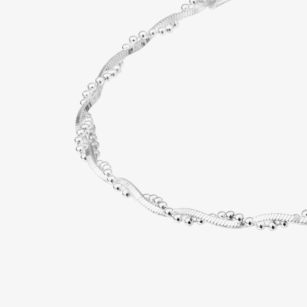 Sterling Silver 2.2mm Twisted Chain Bracelet B4327