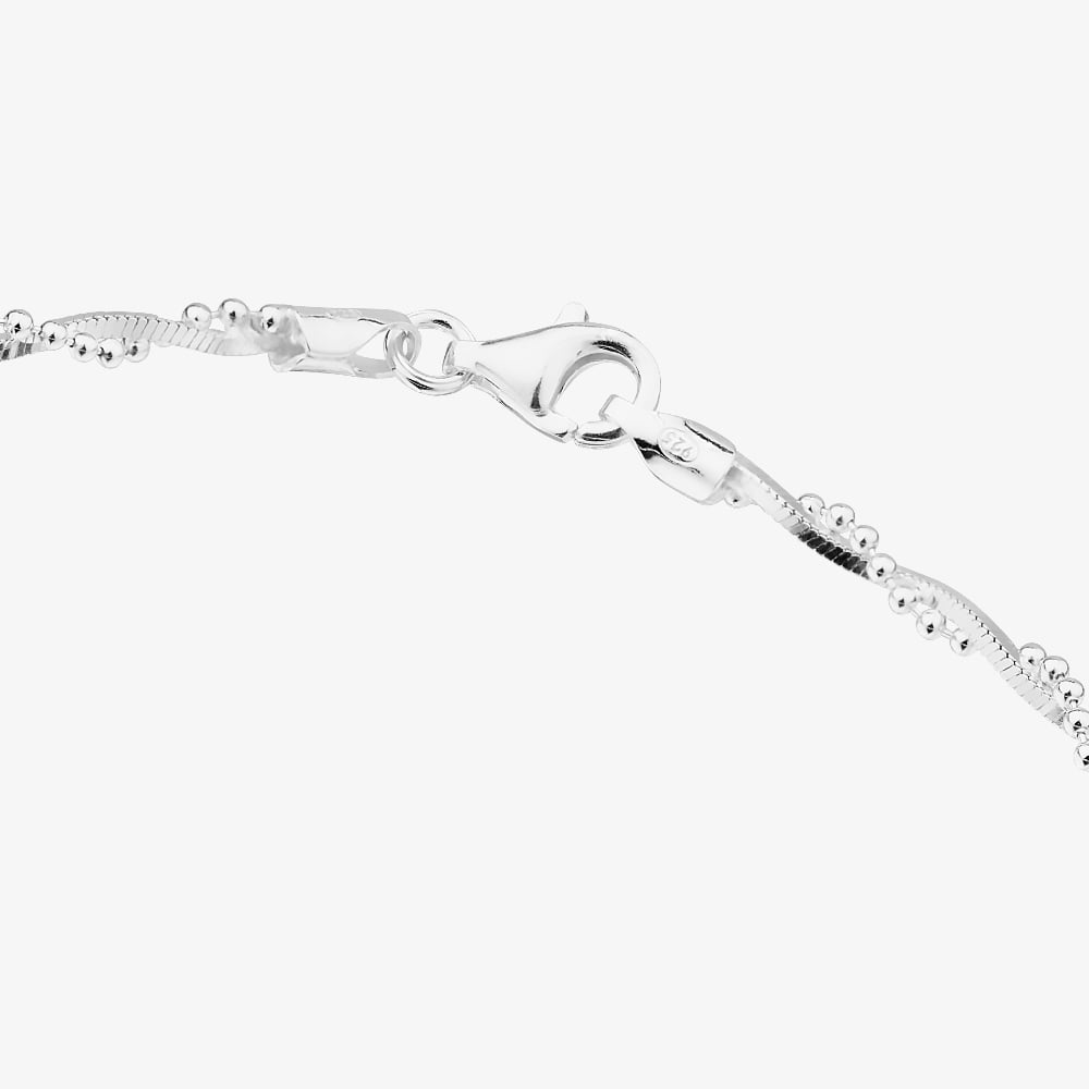 Sterling Silver 2.2mm Twisted Chain Bracelet B4327