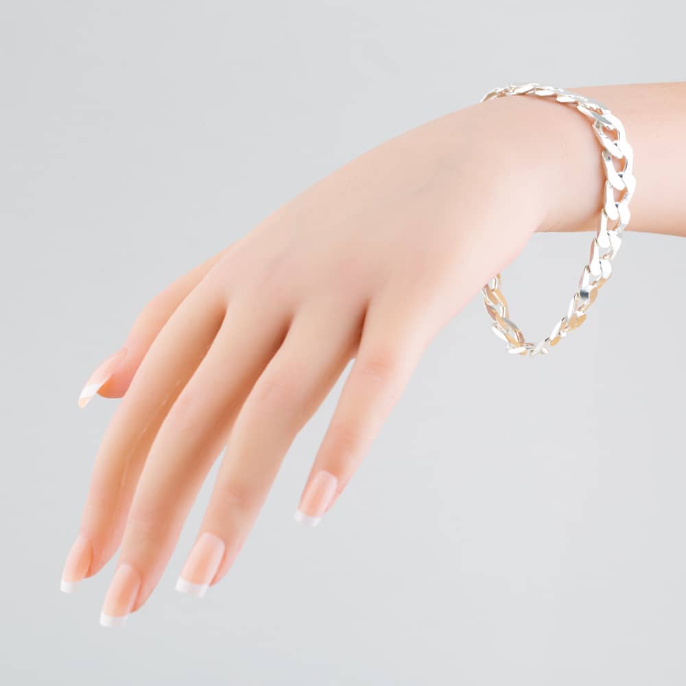 Sterling Silver 8.5 Inch Flat Square Curb Bracelet 8.23.7143