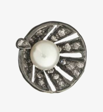 Amulette Oxidised Silver Pearls of Wisdom Ring Charm CH-037