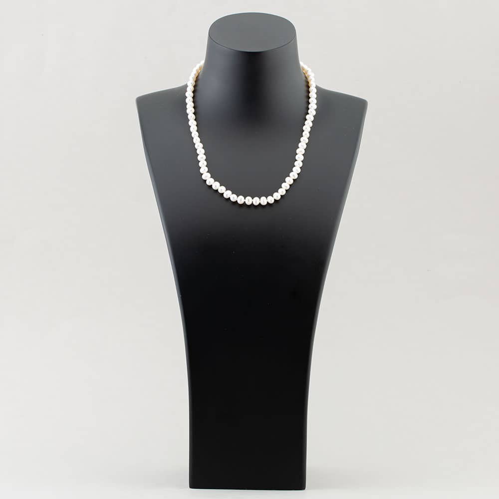 Silver 6-6.5mm Freshwater Pearl 18 Inch Necklace POW6020FW/4