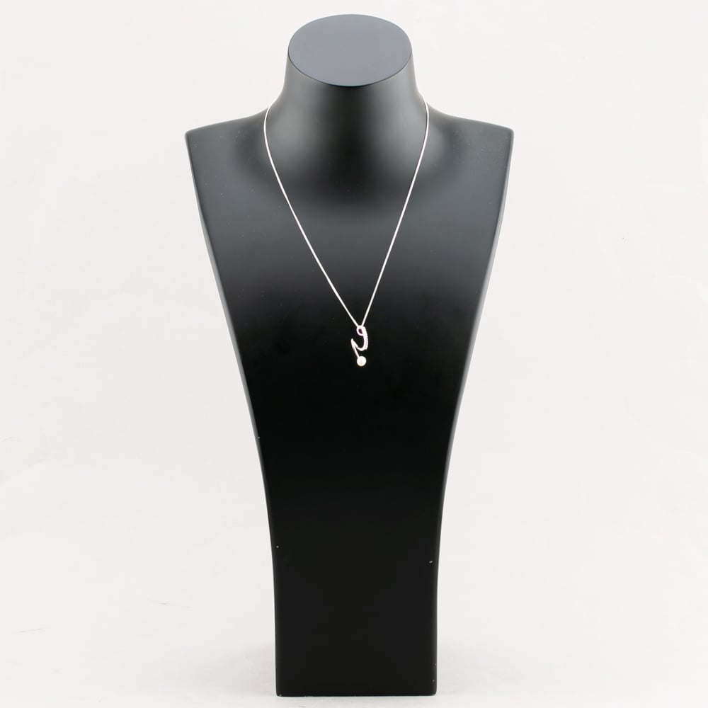Sterling Silver Freshwater Pearl & Cubic Zirconia Twist Pendant Necklace PNW70227FW