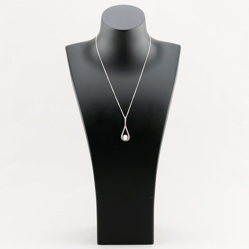 Sterling Silver Freshwater Pearl Teardrop Pendant Necklace PNW70230FW