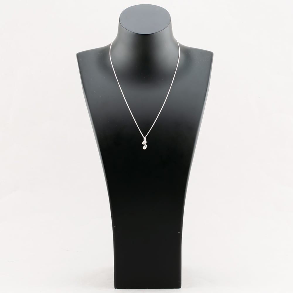 Sterling Silver Double Freshwater Pearl Twist Pendant Necklace PNW70226FW