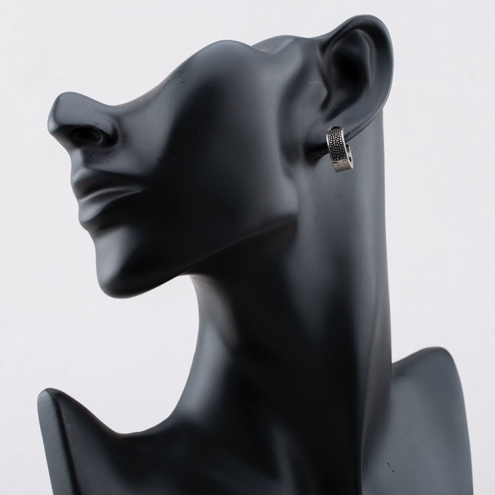Bourne and Wilde Stainless Steel Reptile Pattern Creole Hoop Earrings OSE-6121S