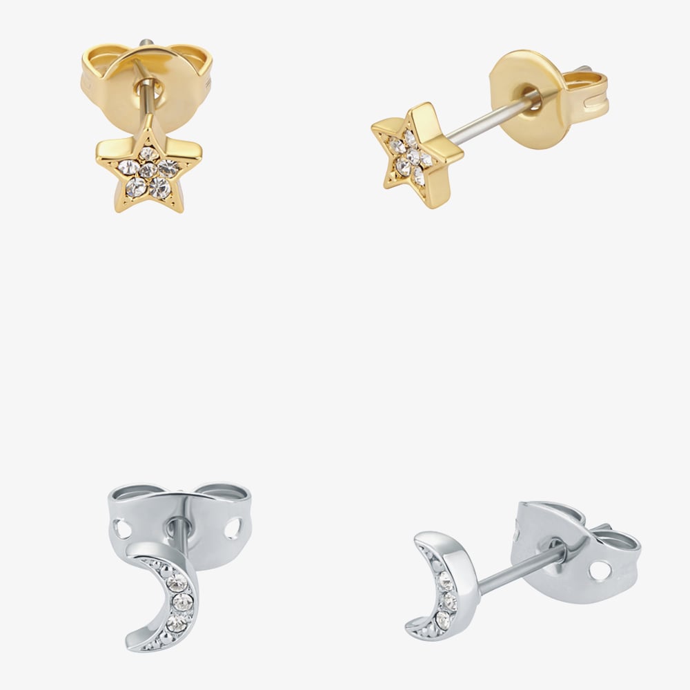 Ted Baker MELANYY Celestial Moon & Star Stud Earring Set TBJ3164-23-02