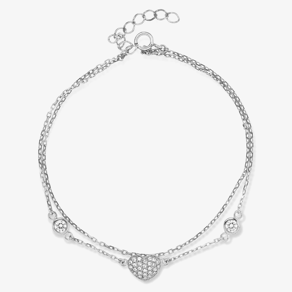 Rosa Lea Heart Double Chain Bracelet BJ-BR212C