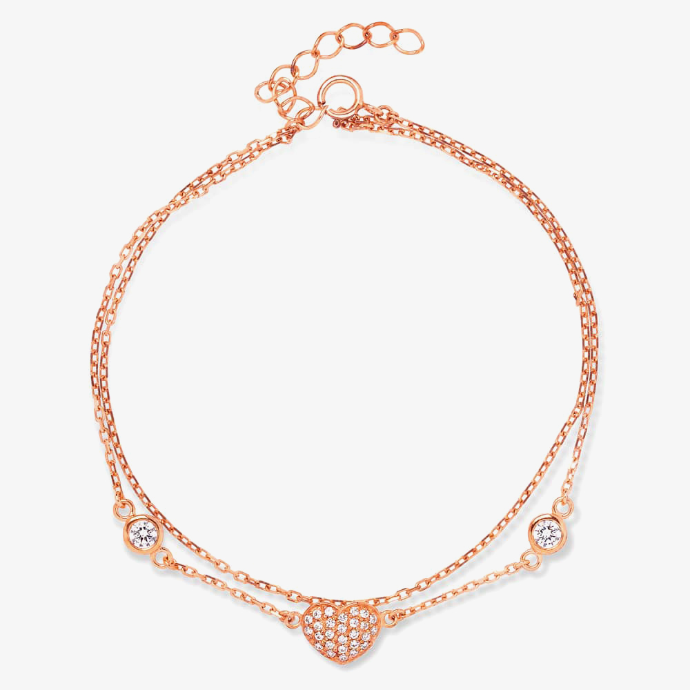 Rosa Lea Heart Double Chain Bracelet BJ-BR212CRRG