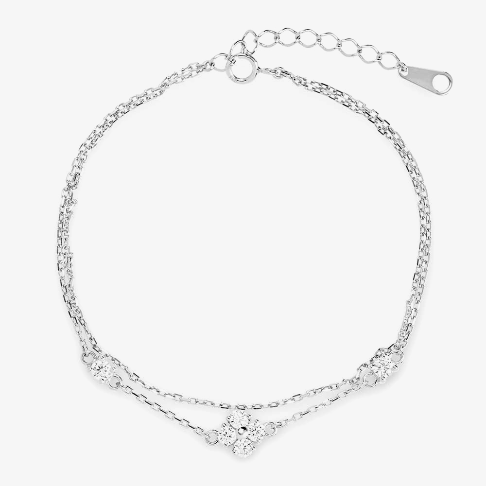 Rosa Lea Flower Double Chain Bracelet BJ-BR214C