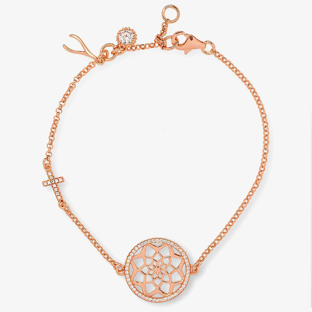 Rosa Lea Pave Flower Mandala Bracelet AE-950705HA