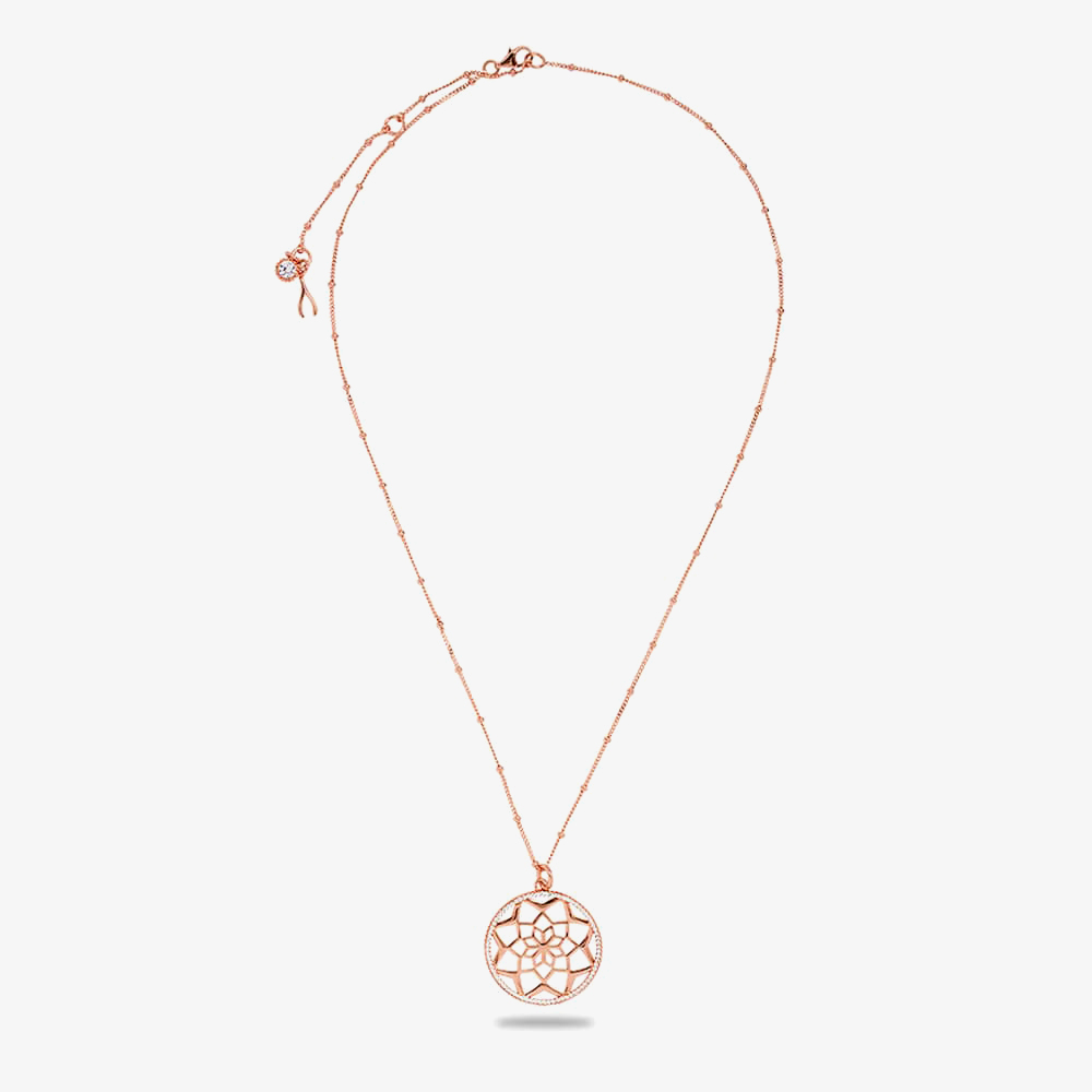 Rosa Lea Pave Flower Mandala Necklace AE-950705NA