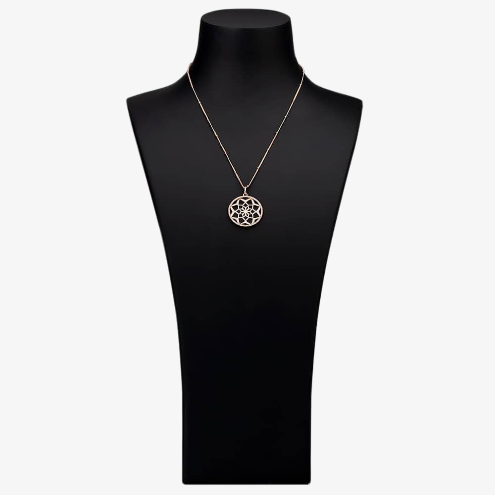 Rosa Lea Pave Flower Mandala Necklace AE-950705NA