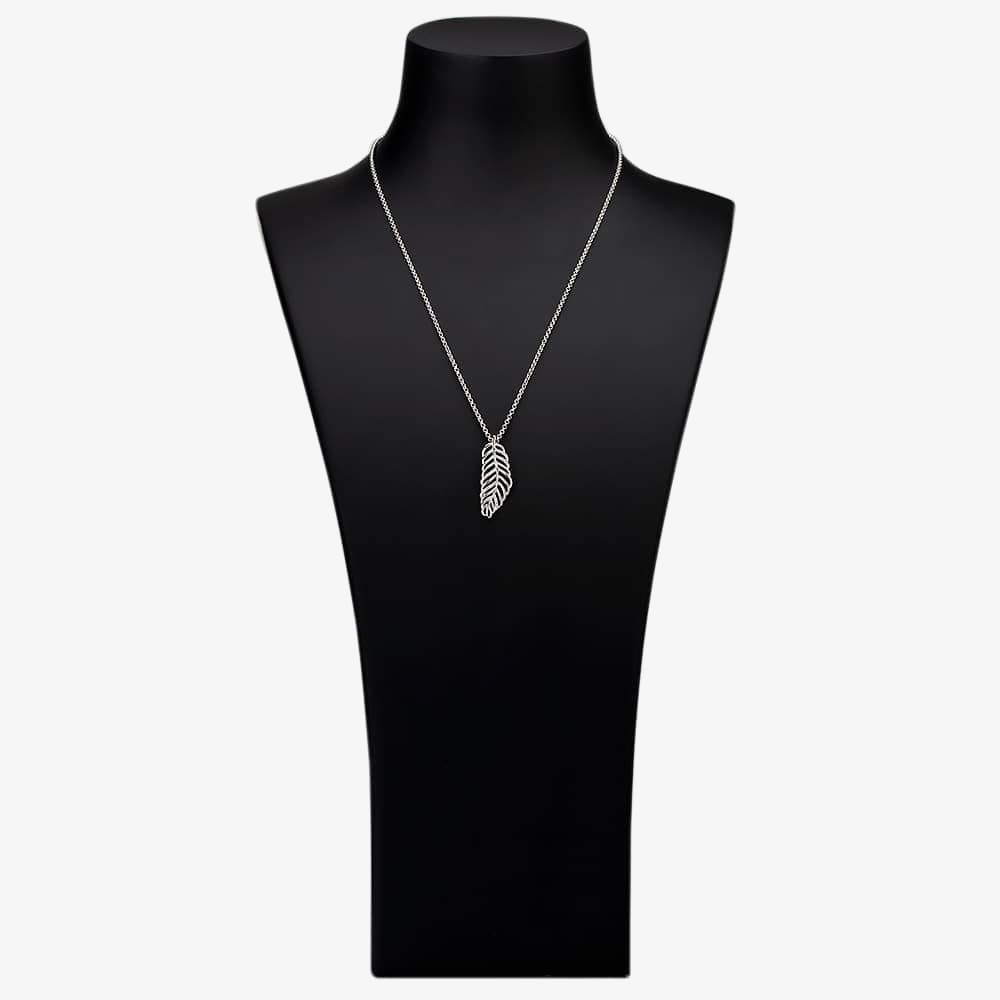 Rosa Lea Pave Large Leaf Pendant AE-950732NA