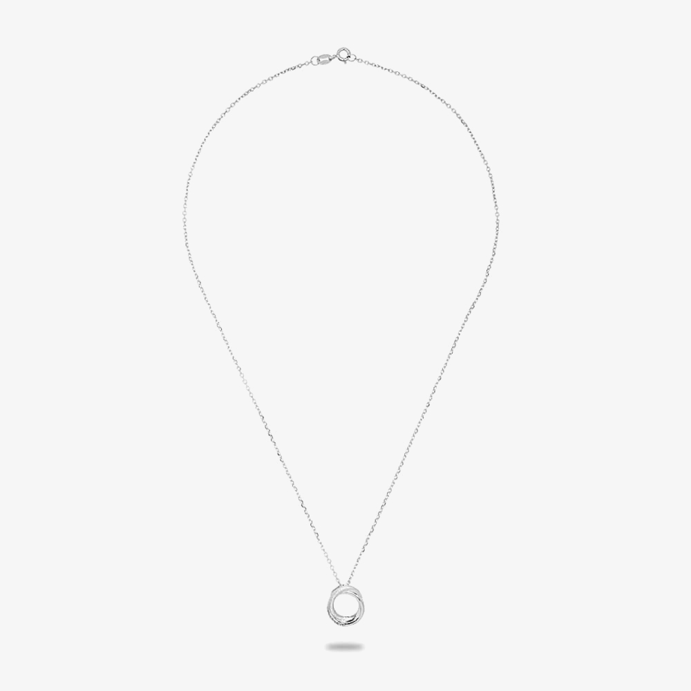 Rosa Lea Pave Frosted Sparkle Intertwined Rings Pendant BJ-P3268RO
