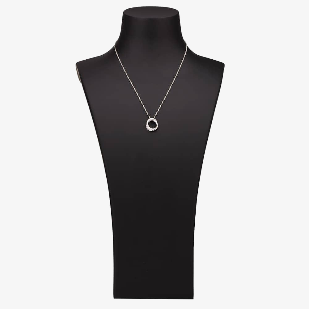 Rosa Lea Pave Frosted Sparkle Intertwined Rings Pendant BJ-P3268RO