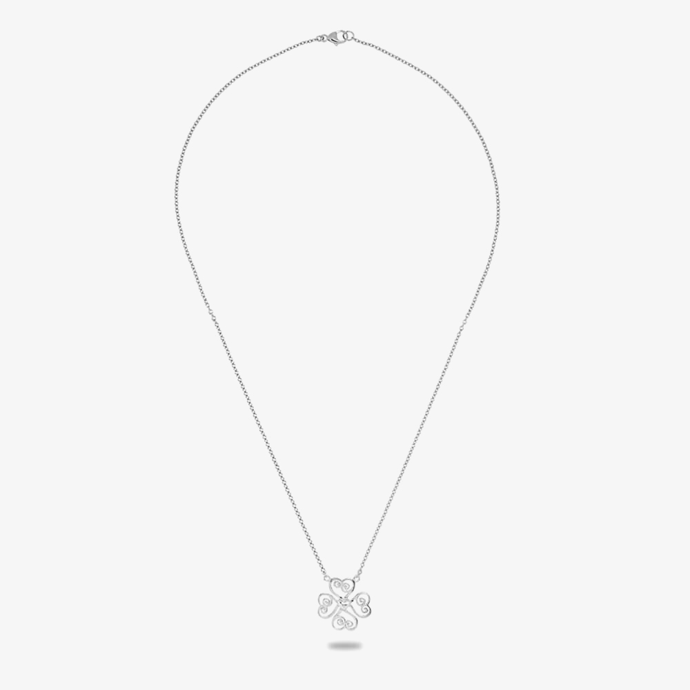 Rosa Lea Filigree Heart Four Leaf Clover Necklace AM-2THB010004