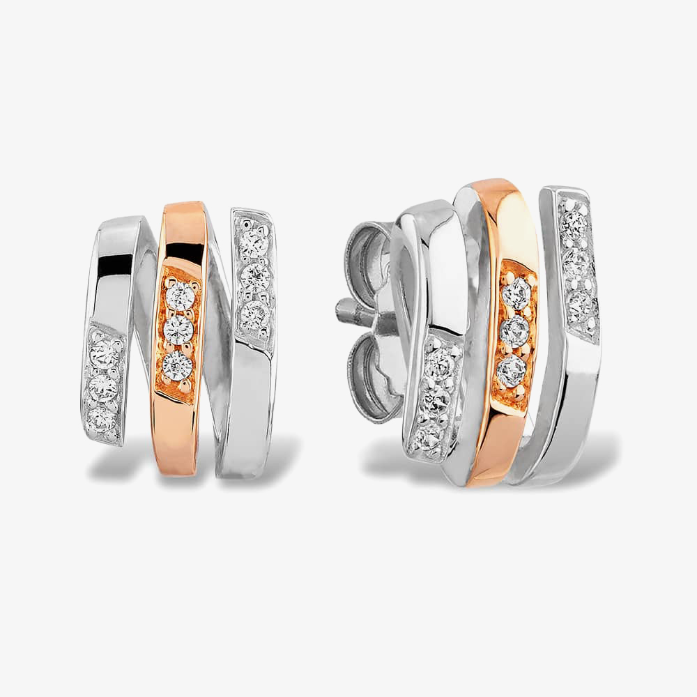 Product photograph of Rosa Lea Coil Stud Earrings Bj-e2719crg0 5m from The Jewel Hut