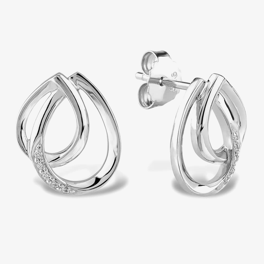 Product photograph of Rosa Lea Pave Intertwined Pears Stud Earrings Bj-e3187c from The Jewel Hut