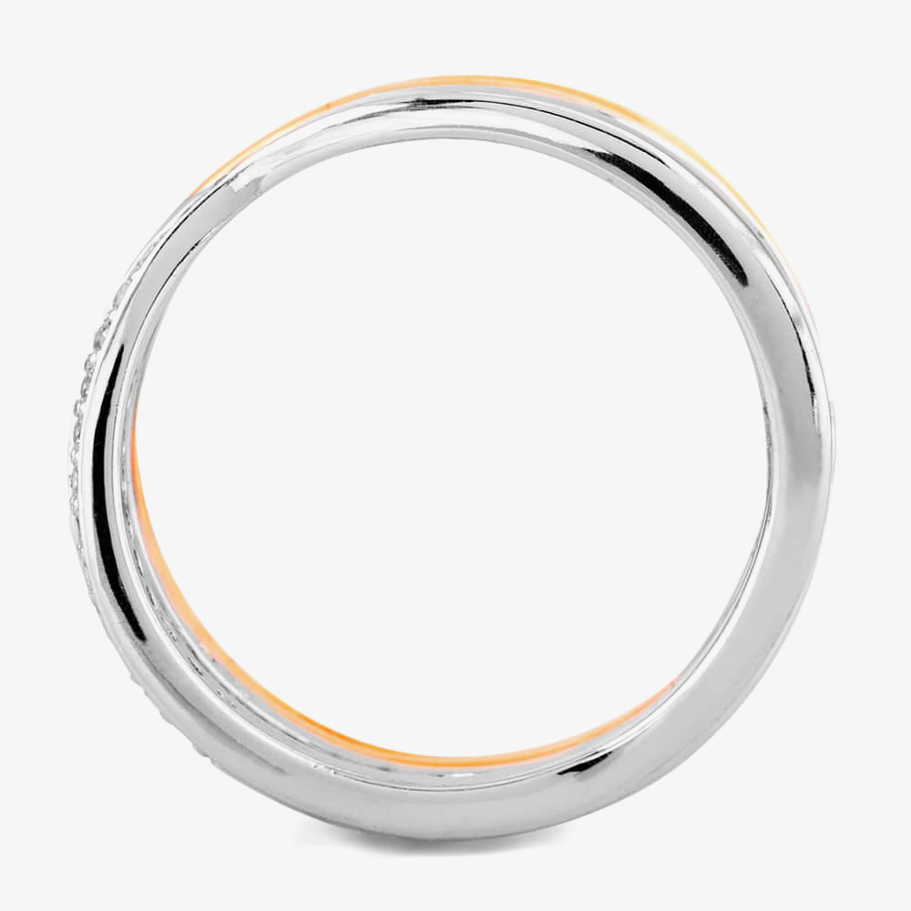 Rosa Lea Pave Cross-Over Double Ring BJ-R2686CRG