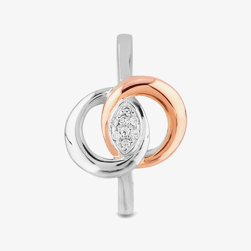 Rosa Lea Pave Intertwined Rings Band BJ-R2745CRG0.5M