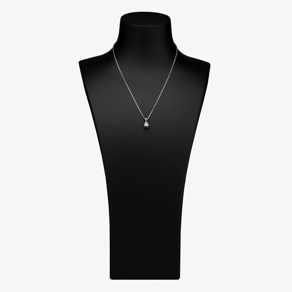 Silver Cubic Zirconia Bezel-set Pendant and Earring Set SET11215