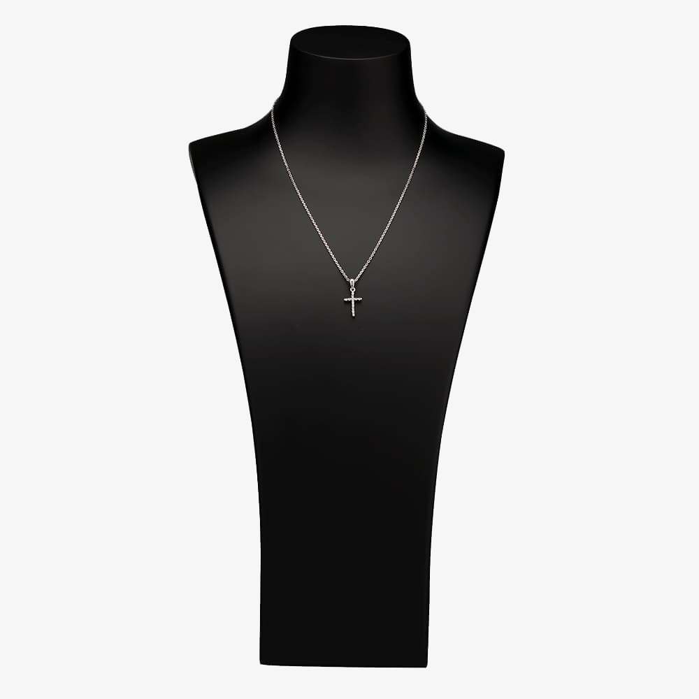 Silver Cubic Zirconia Cross Pendant and Earring Set SET10532