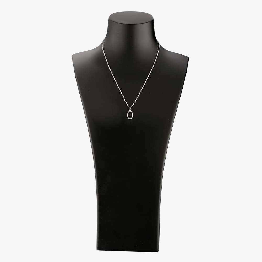 Silver Cubic Zirconia Open Oval Pendant and Dropper Earring Set SET12795