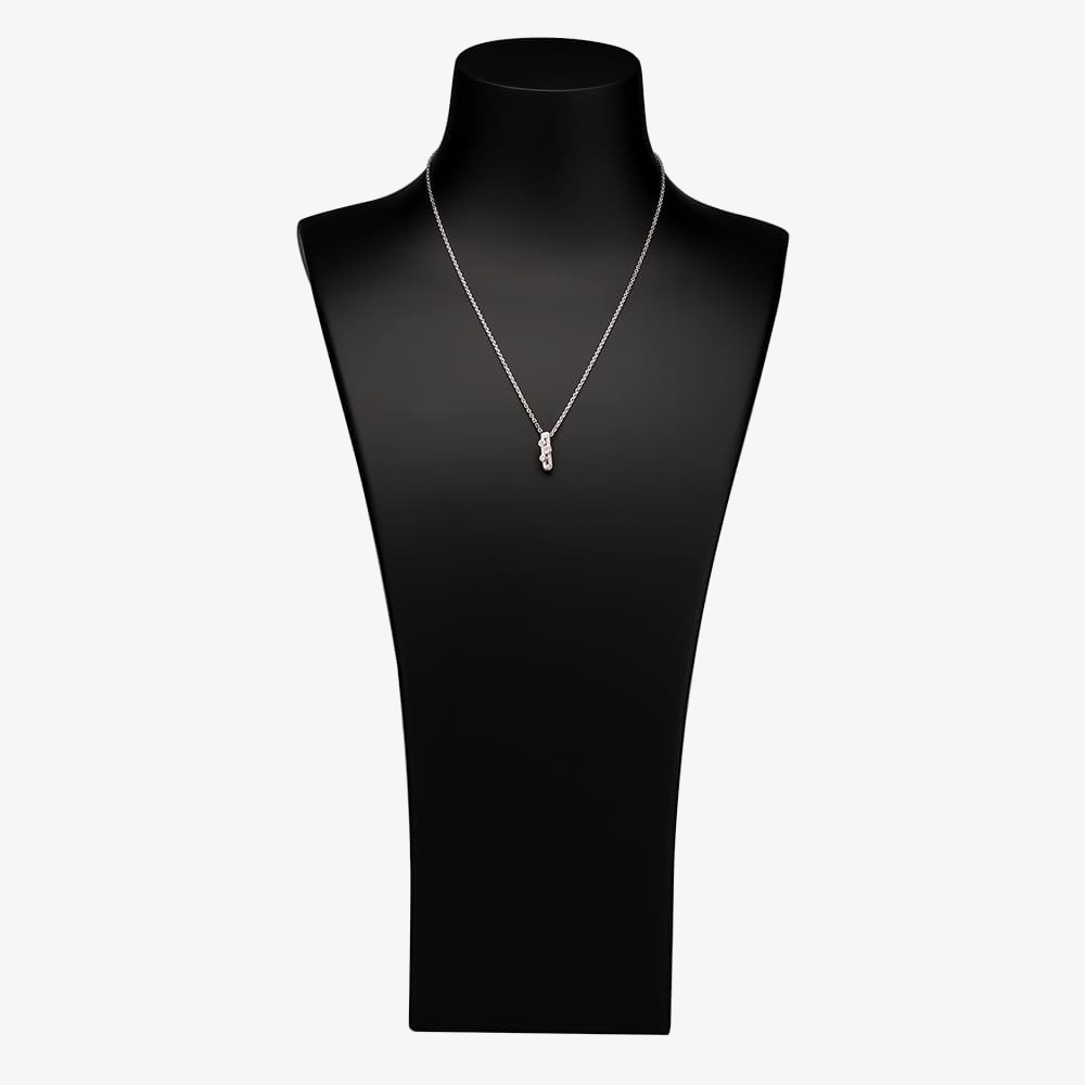 Silver Cubic Zirconia Twin Row Pendant and Earring Set SET11971