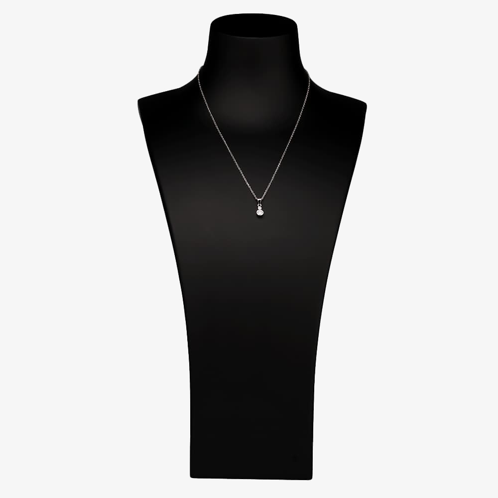 Silver Cubic Zirconia Bezel-set Graduated Pendant and Earring Set SET14071