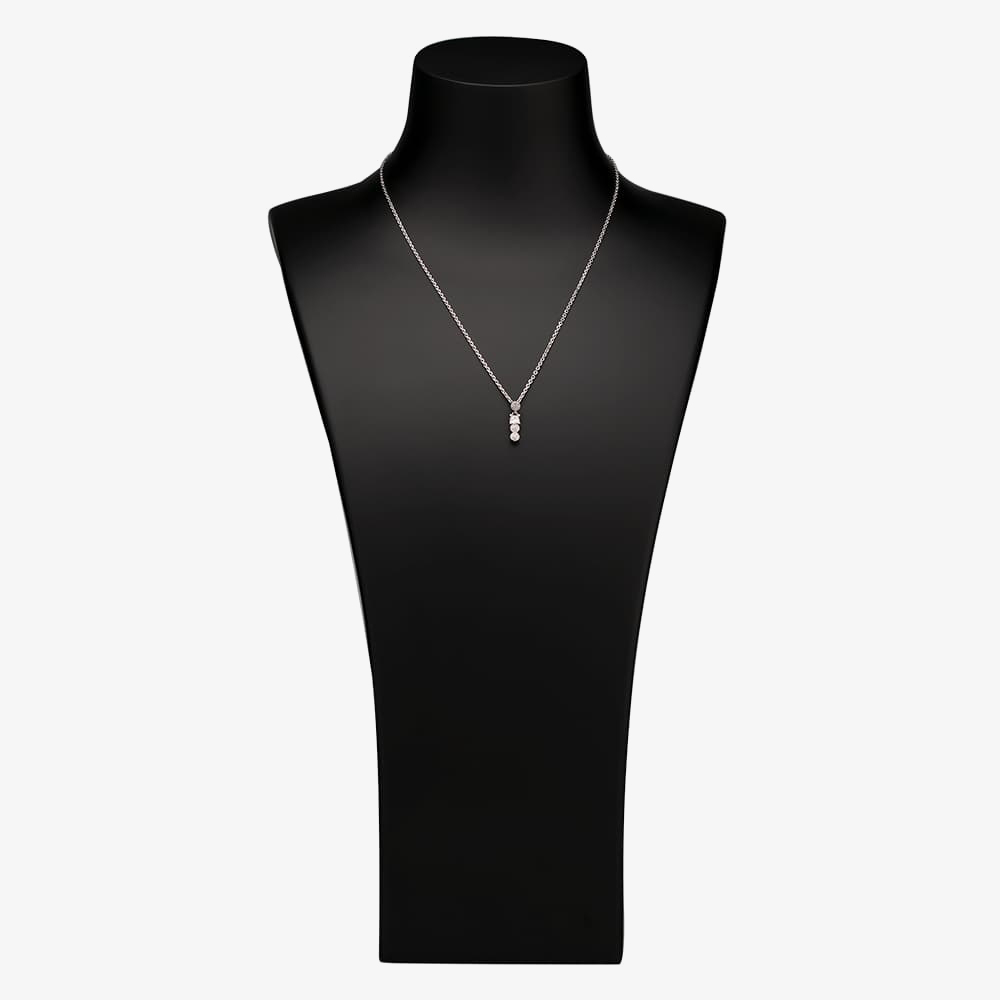 Silver Pave Triple Cluster Dropper Pendant and Earring Set SET12782