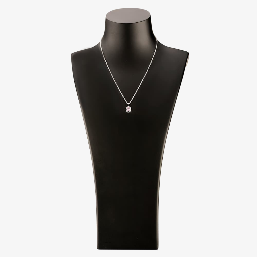 Silver Lilac Cubic Zirconia Oval Pendant and Dropper Earring Set SET9649