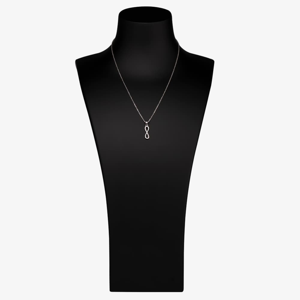 Silver Cubic Zirconia Infinity Pendant and Earrings Set SET12197