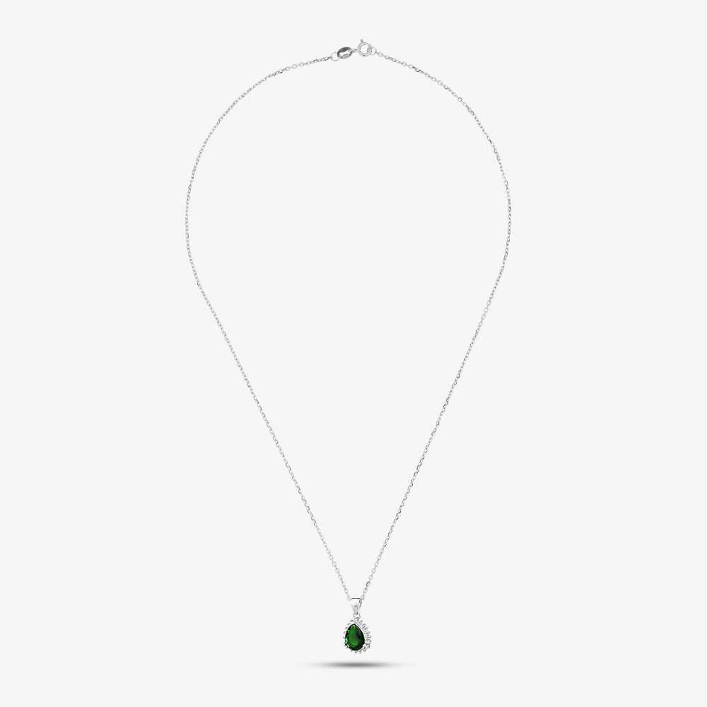 Silver & Cubic Zirconia Pear-Shape Cluster Necklace & Earring Set SET16295